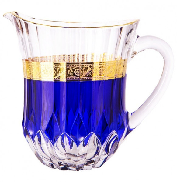 Кувшин для сока 1,2 л  UNION GLASS &quot;Адажио /Цветочный узор /Синий&quot; / 229146