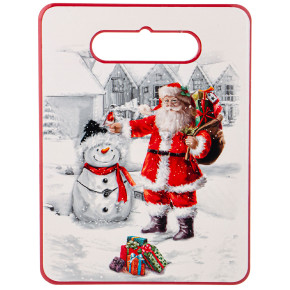 Подставка под горячее 20 х 15 см  Agness "С новым годом! /Санта Клаус и снеговик" / 330953