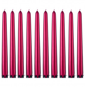 Набор свечей 24 см 10 шт (металлик красный) / 210495