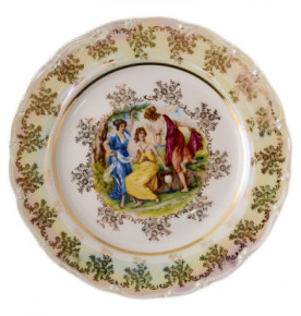 Набор тарелок 26 см 6 шт  Bohemia Porcelan Moritz Zdekauer 1810 s.r.o. "Офелия /Мадонна перламутр" / 095109