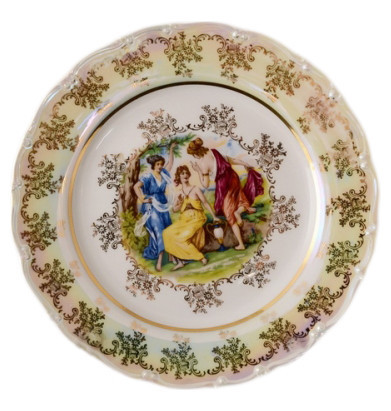 Набор тарелок 26 см 6 шт  Bohemia Porcelan Moritz Zdekauer 1810 s.r.o. &quot;Офелия /Мадонна перламутр&quot; / 095109