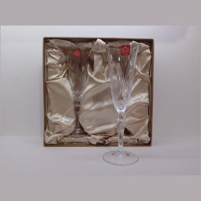 Бокалы для шампанского 160 мл 2 шт  RCR Cristalleria Italiana SpA "Мелодия /Без декора" в подарочной коробке / 310085