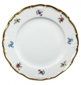 Набор тарелок 19 см 6 шт  МаМ декор "Мария-Луиза /Мелкие цветы /матовое золото" / 090457
