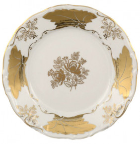 Набор тарелок 19 см 6 шт  МаМ декор "Мария-Луиза /Золотой лист на белом" / 054698