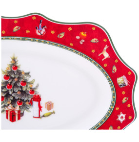 Блюдо 25,4 х 16,6 х 2 см овальное  Repast "Christmas world /Bordo" / 341761