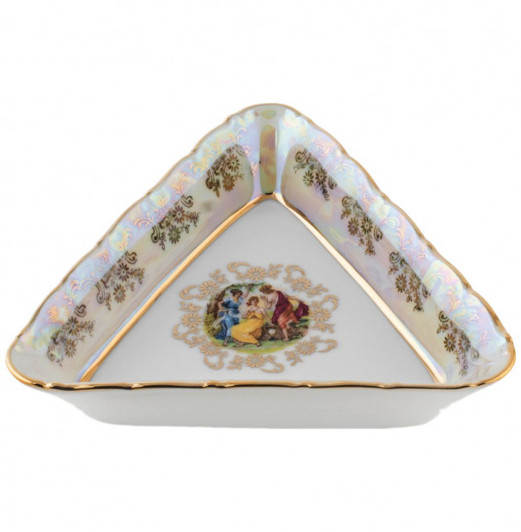 Салатник 13 см треугольный  Royal Czech Porcelain &quot;Офелия /Мадонна перламутр&quot; / 203411