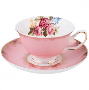 Набор чайных пар 200 мл 6 шт  LEFARD "Букет /Розовый" / 189685
