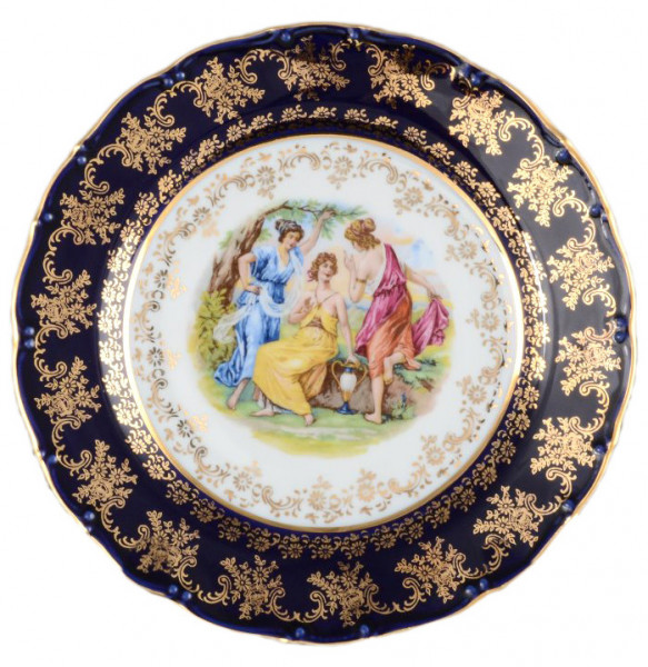 Набор тарелок 25 см 6 шт  Bohemia Porcelan Moritz Zdekauer 1810 s.r.o. &quot;Офелия /Мадонна кобальт&quot; / 038303