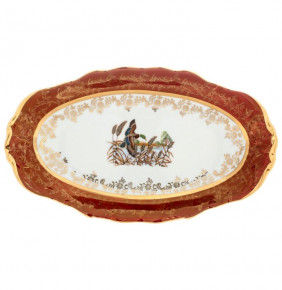 Блюдо 24 см овальное  Sterne porcelan "Фредерика /Охота красная" / 128798