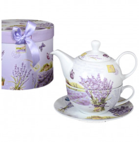 Чайный набор 3 предмета (чайная пара 350 мл + чайник 380 мл)  Royal Classics "Лаванда" / 124433