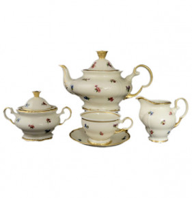 Чайный сервиз на 6 персон 15 предметов  Bohemia Porcelan Moritz Zdekauer 1810 s.r.o. "Анжелика /Мелкие цветы /СК" / 057326
