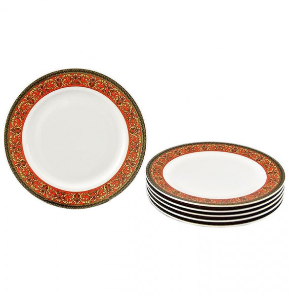 Набор тарелок 19 см 6 шт  Leander &quot;Сабина /Цветочный узор на красном&quot; / 159056