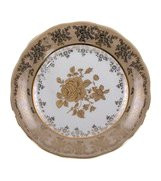 Тарелка 19 см 1 шт  Royal Czech Porcelain "Аляска /Золотая роза /Бежевая" / 204811