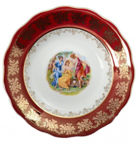 Набор тарелок 23 см 6 шт глубокие  Royal Czech Porcelain "Фредерика /Мадонна красная" / 093077