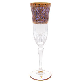 Бокалы для шампанского 180 мл 6 шт  RCR Cristalleria Italiana SpA "Timon /Адажио фиолет 2 /С золотом" / 214571
