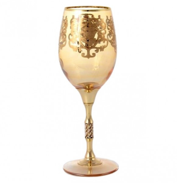 Бокалы для красного вина 6 шт  Art Decor &quot;Лирик /Позитано /Ассорти&quot; золотая ножка/стразы / 146365