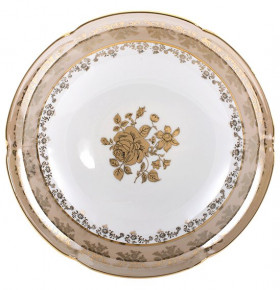 Салатник 23 см  Royal Czech Porcelain "Мария-Тереза /Золотая роза /Бежевая" / 203567