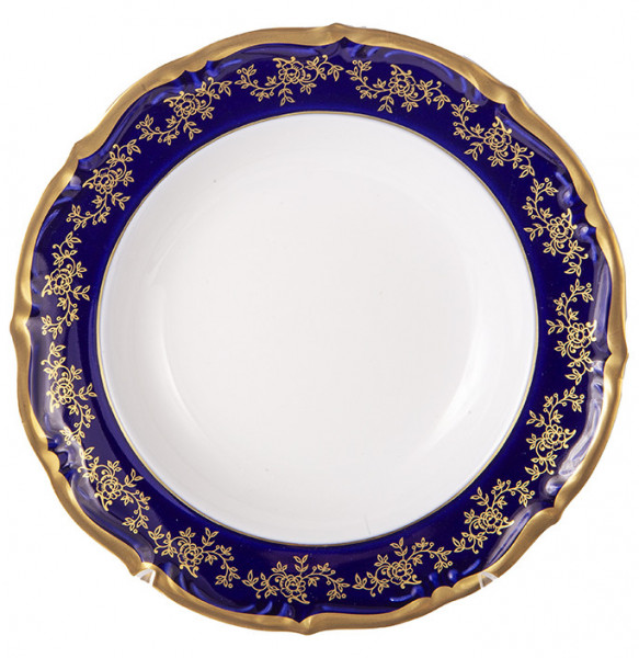 Набор тарелок 23 см 6 шт глубокие  Leander &quot;Мария-Тереза /Золотые веточки /Кобальт&quot; / 229196