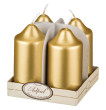 Набор свечей 8 х 4 см 4 шт (золотой металлик) / 210455