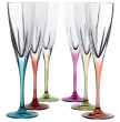 Бокалы для шампанского 170 мл 6 шт  RCR Cristalleria Italiana SpA &quot;Фьюжн /разноцветные ножки&quot; / 117027