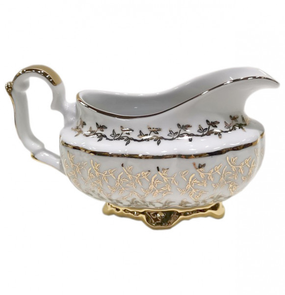 Соусник 350 мл  Bavarian Porcelain &quot;Мария-Тереза /Белая /Золотые листики&quot; / 243908