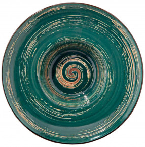 Тарелка 24 см глубокая зелёная  Wilmax "Spiral" / 261634