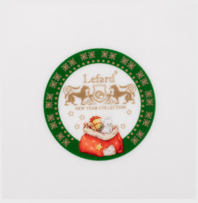 Тарелка 21 см зелёная  LEFARD "С Новым годом! /Дед Мороз и Снегурочка" / 254414
