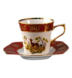 Чашка чайная 230 мл 1 шт  Royal Czech Porcelain &quot;Львов /Охота красная&quot; / 204395