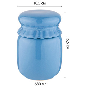 Банка для сыпучих продуктов 10,5 х 10,5 х 15,5 см 680 мл голубая  LEFARD "Mosaic" / 323052